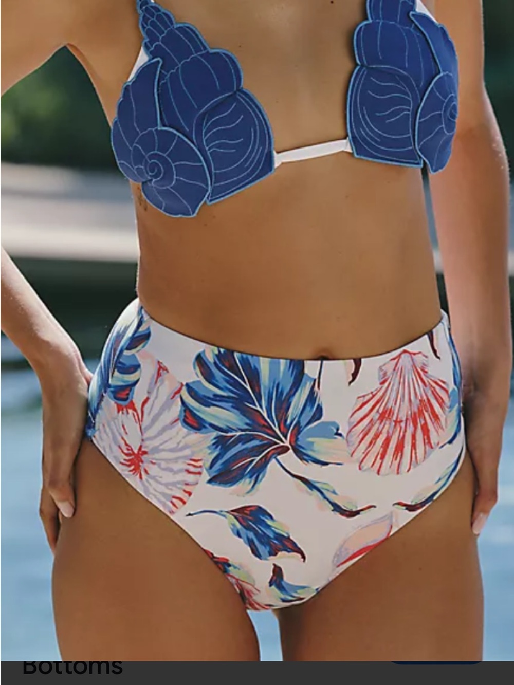 Celandine Kristina High Waist Floral Print Bikini Bottoms NWT Size L
